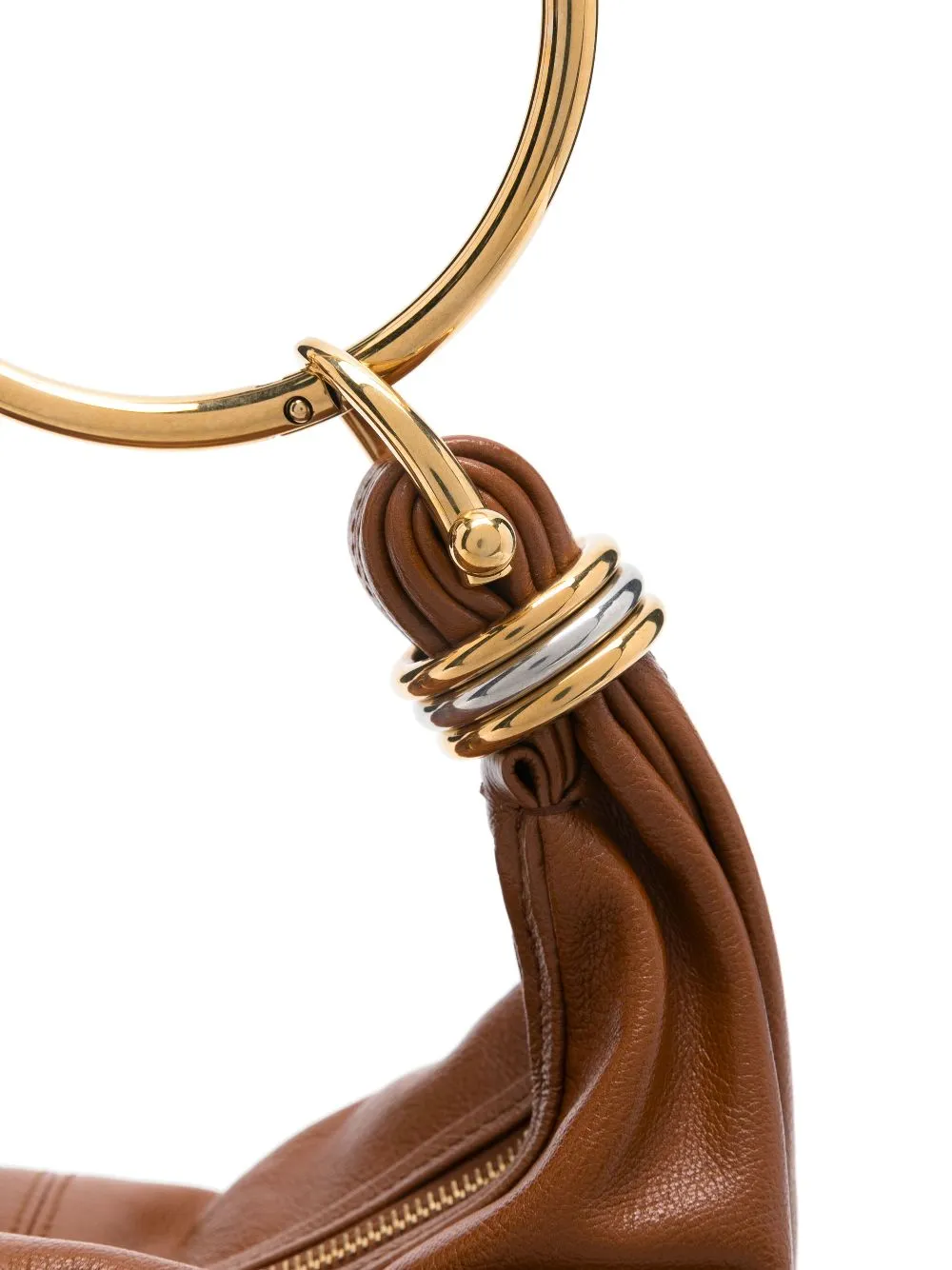 Chloé Tan Leather Bracelet embellished glossed textured-leather shoulder bag